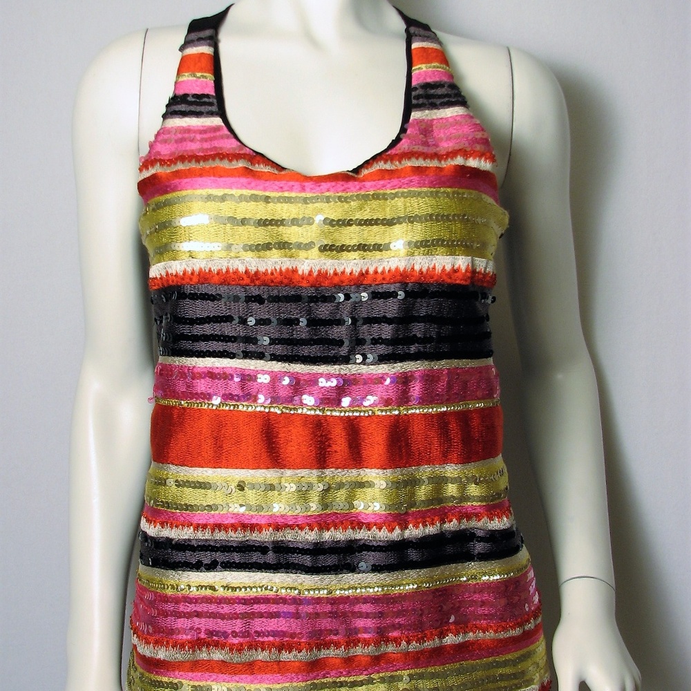 NATORIous NATORI Sequin Beaded Top XS (62023)